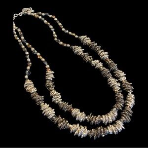 Elegant Black and Silver Beaded Necklace